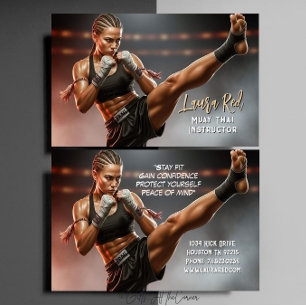 Kickboxningsinstruktör för kampsport Muay Thai Visitkort