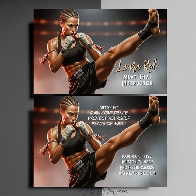 Kickboxningsinstruktör för kampsport Muay Thai Visitkort (Skapare uppladdad)
