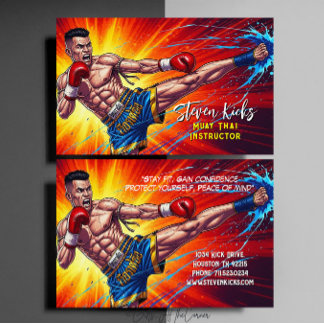 Kickboxningsinstruktör för Muay Thai-kampsport Visitkort