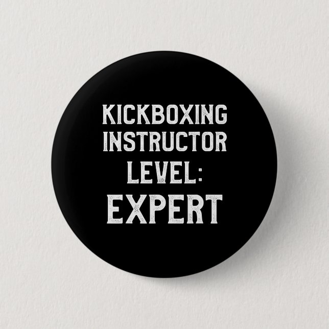 Kickboxningsinstruktör Kick Boxning Träning _2 Knapp (Framsida)