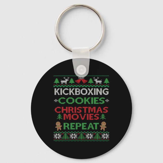 Kickboxningsinstruktör Present Kickboxare Fula Jul Nyckelring (Framsida)