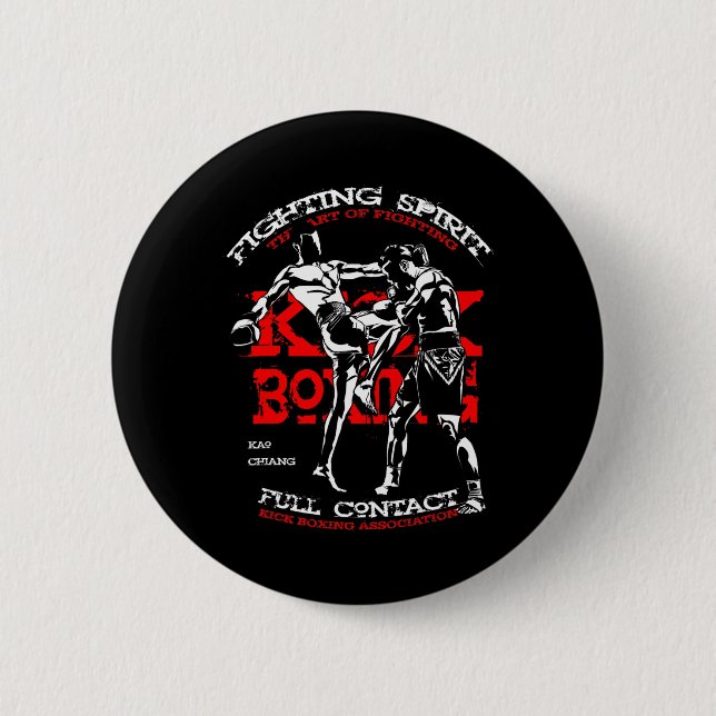Kickboxningskämpe Design För Mma-fans  Knapp (Framsida)