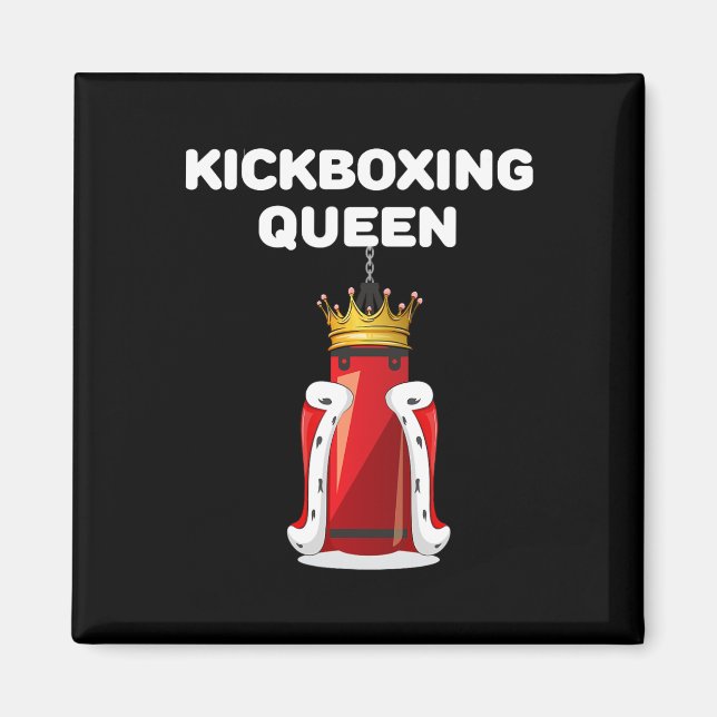 Kickboxningskung Damer Kickboxning Kvinnor Kickbox Magnet (Framsidan)