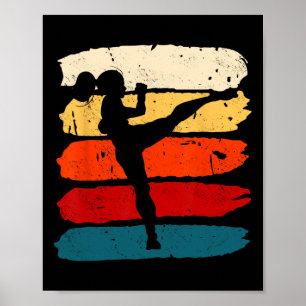 Kickboxningskvinna Kickboxare Karate Boxning Mma F Poster