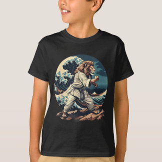 Kickboxningslejon vågor Taekwondo Jiu-Jitsu Mma Le T Shirt