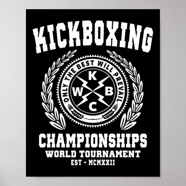 Kickboxningsmästerskap, Kickboxnings T Shirt, Mart Poster (Framsidan)