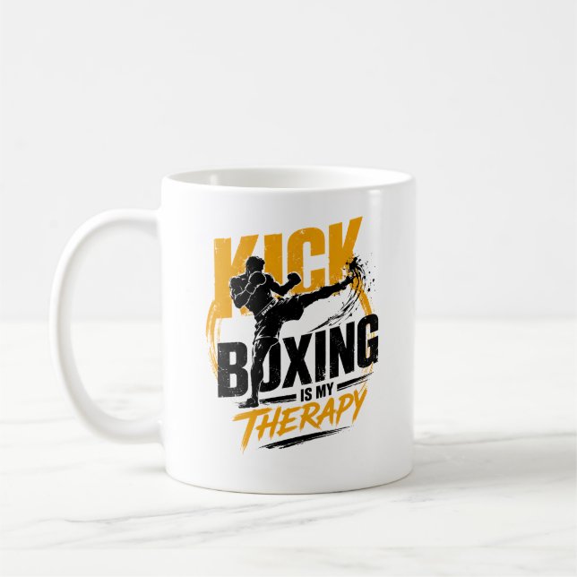 Kickboxningspresent för boxare och Muay Thai-kriga Kaffemugg (Vänster)