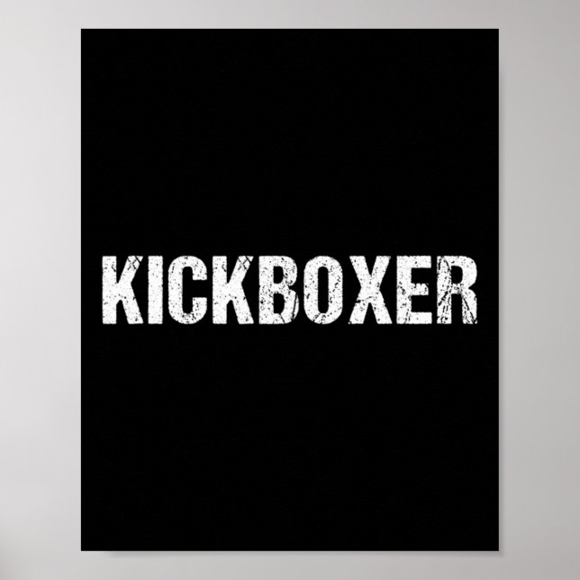 Kickboxningsträning Kickboxare T-shirt  Poster (Framsidan)