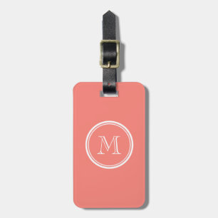 Kicken för initial korall för Monogram avslutar Bagagebricka