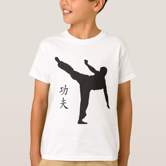 Kicken sparkar/kung fuKanji T-shirt (Framsida)