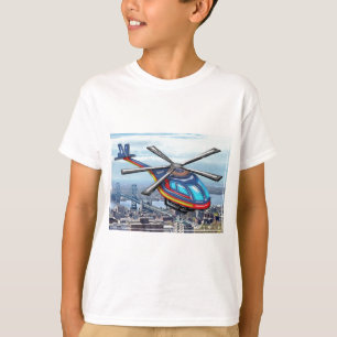 Kickflyghelikopter över huvudvägar t-shirt