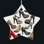 Kickhälet skor Collagegnistramode pumpar Julgransprydnad Keramik<br><div class="desc">Kickhälet skor Collagegnistramode pumpar</div>