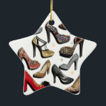 Kickhälet skor Collagegnistramode pumpar Julgransprydnad Keramik<br><div class="desc">Kickhälet skor Collagegnistramode pumpar</div>