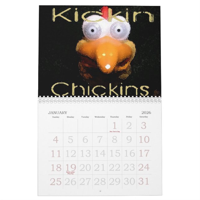 Kickin Chickins Calander Kalender (Jan 2026)