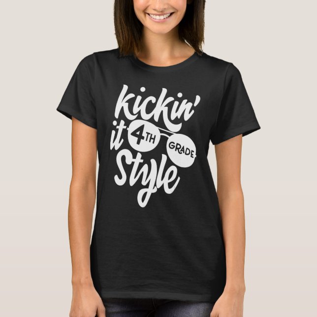 Kickin den 4:e Klass Stil Shirt Kids tillbaka till T Shirt (Framsida)