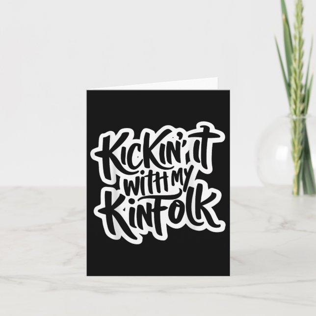 Kickin den med min familj Reunion Funny Fam Kort (Framsida)