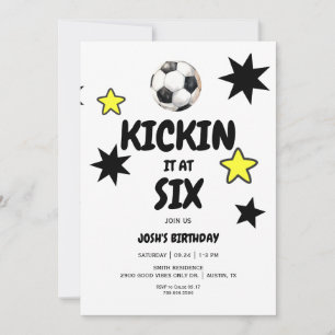 Kickin den vid Födelsedagsfesten Sex soccer 6e Inbjudningar