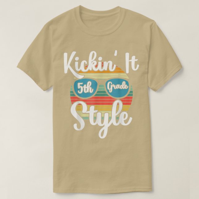 Kickin' It 5th Grade Style Back To School Elementa T Shirt (Design framsida)