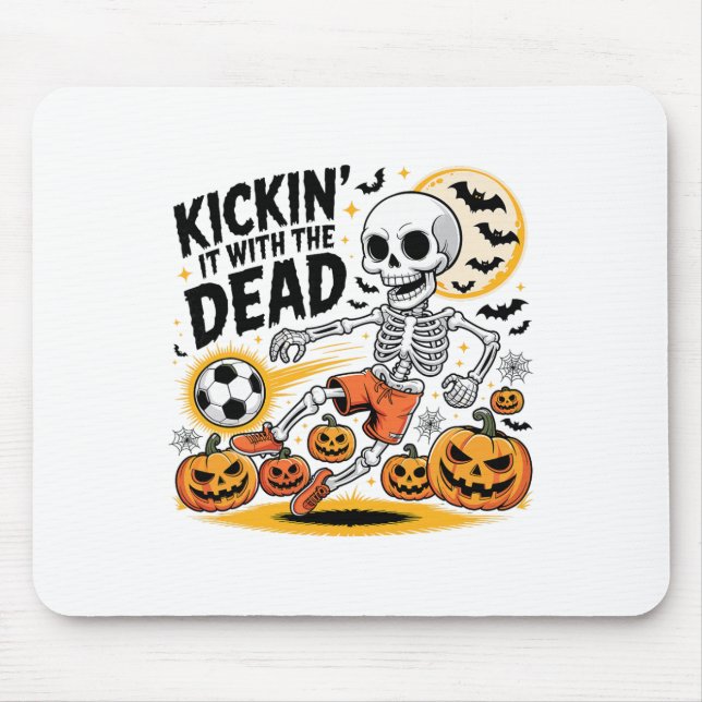 Kickin' It Halloween Skelett Fotbollsspelare  Musmatta (Framsidan)