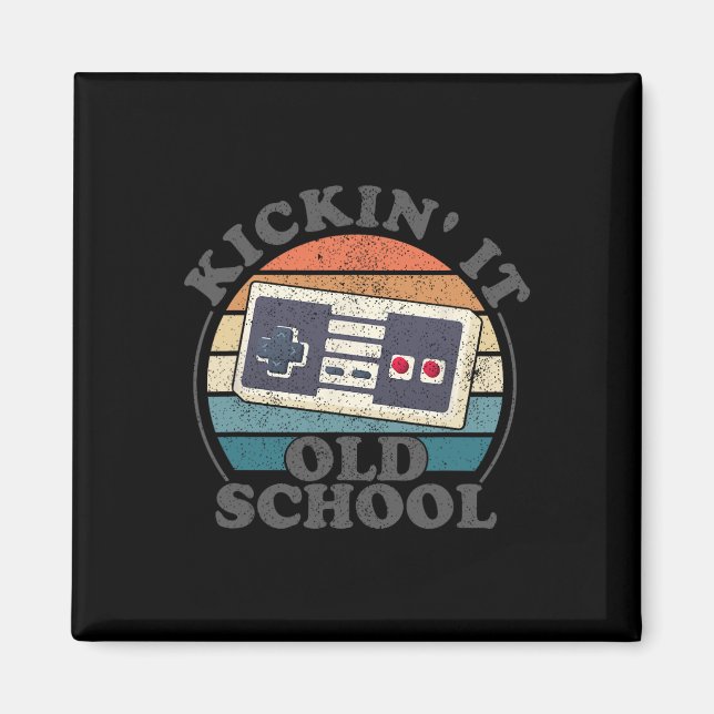 Kickin It Old School Retro 80-Tals TV-Spel Gaming  Magnet (Framsidan)