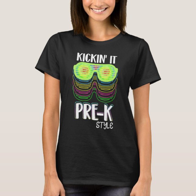 Kickin it Pre K Stil Back to school Lacher Kids T Shirt (Framsida)