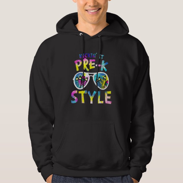 Kickin it pre-K Stil Tie Dye Sunglass tillbaka til Hoodie (Framsida)