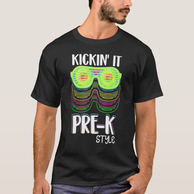 Kickin It Pre K Style Back To School Lärare Barn  T Shirt (Framsida)