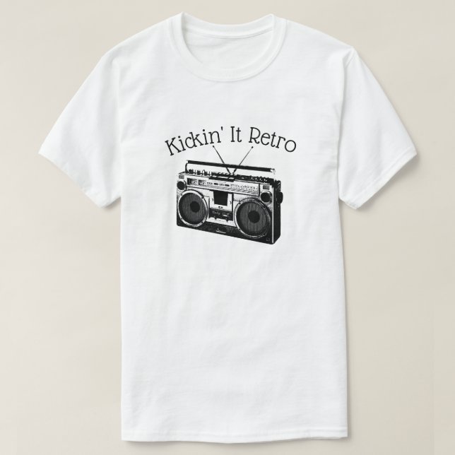 Kickin' It Retro Radio Grunge Kul Nyhet Musik Tee (Design framsida)