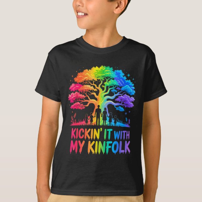 Kickin' It With My Kinfolk Funny Family Reunion  T Shirt (Framsida)