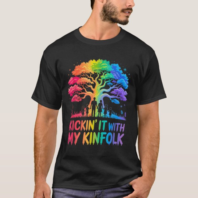 Kickin' It With My Kinfolk Funny Family Reunion  T Shirt (Framsida)