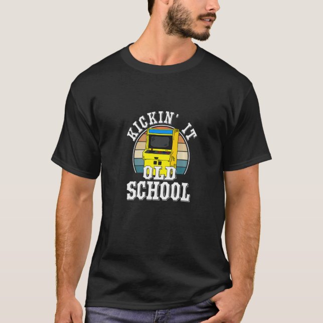 Kickin-spel Gamla spelskolan Retro 80s Arcade Pre T Shirt (Framsida)