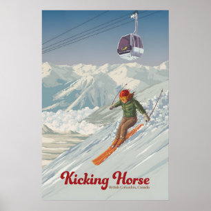 Kicking Horse Golden British Columbia Kanada Skido Poster