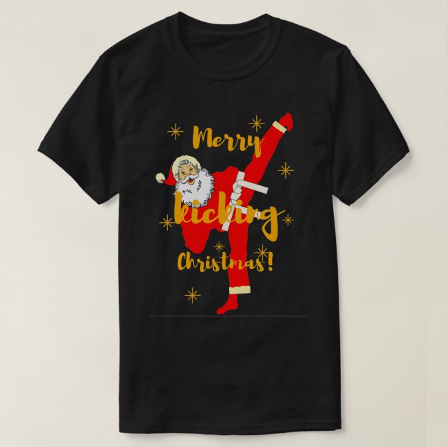 Kicking Jultomten Merry sparkade jul av MAM T Shirt (Design framsida)