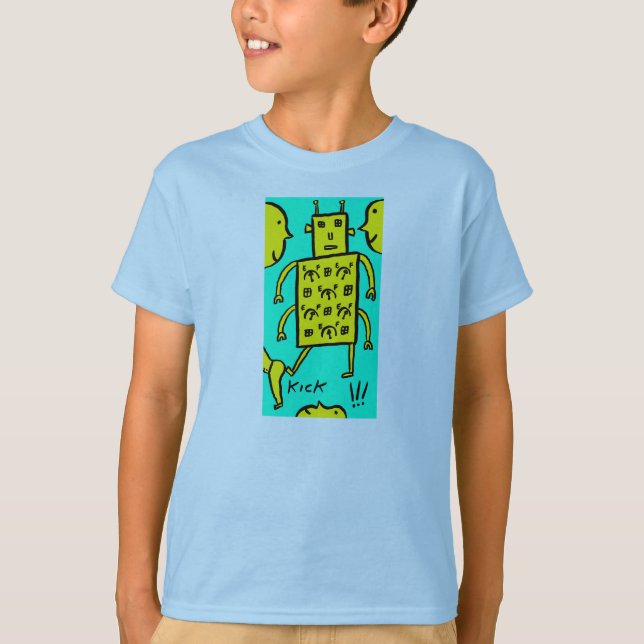 Kicking Robot Tee Shirt (Framsida)