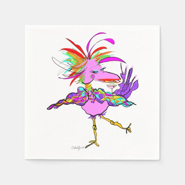 KICKIN'S UP MY HEELS cocktail Napkins Pappersservett (Framsidan)