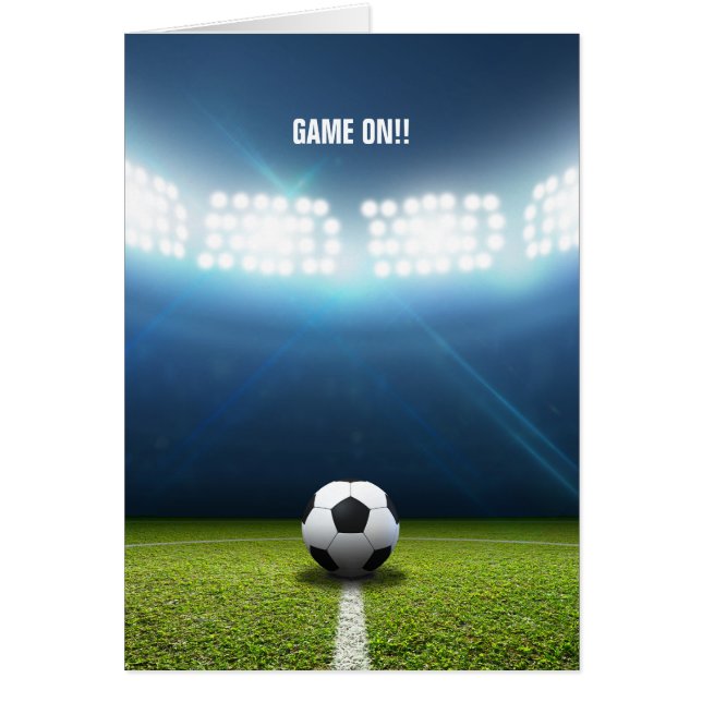 Kickoff Stadium och fotboll Hälsningskort (Framsidan)