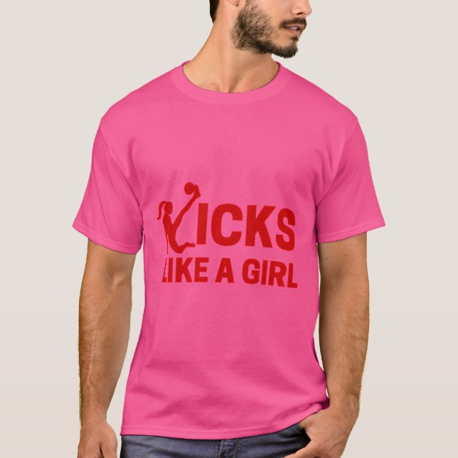 Kicks som en flicka - Red T Shirt (Framsida)
