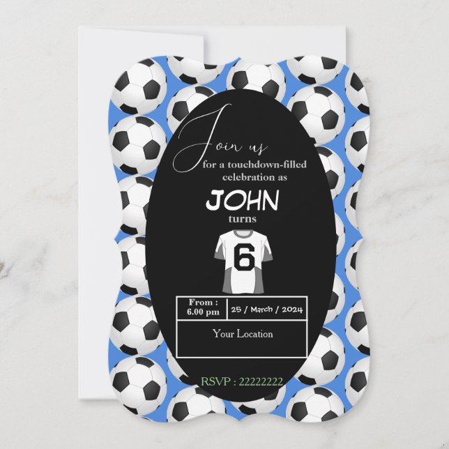 Kickstart Firande på 6e födelsedag Inbjudningar (Framsida)