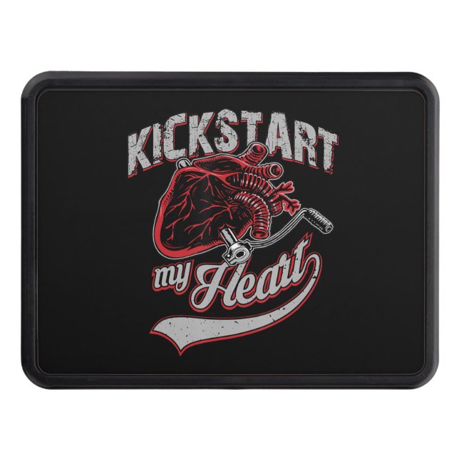 Kickstart - mitt hjärta - motorcykel Art Gift Dragkroksskydd (Framsidan)