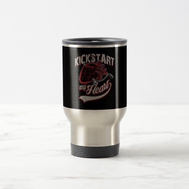 Kickstart - mitt hjärta - motorcykel Art Gift Resemugg (Center)