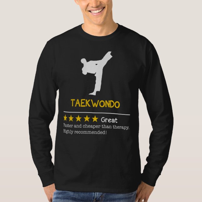 Kickstart Skratt: Taekwondo - Cheaper, Faster, F T Shirt (Framsida)