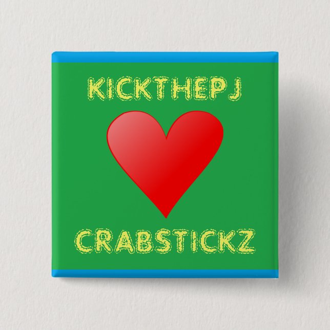 KickThePJ kärlekar Crabstickz knäppas Knapp (Framsida)