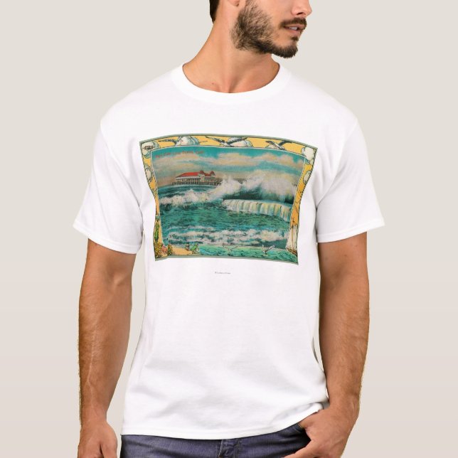 KickTide på Long Beach, Kalifornien T-shirt (Framsida)