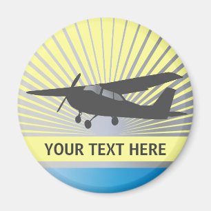 Kickvingeflygplan - beställnings- text magnet