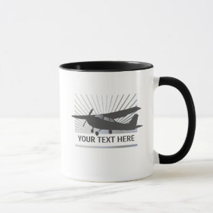 Kickvingeflygplan - beställnings- text mugg