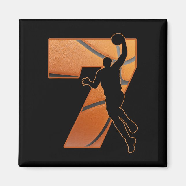 Kid 7-åriga 7:e Sketll Birthday PartyTemys Boys Magnet (Framsidan)