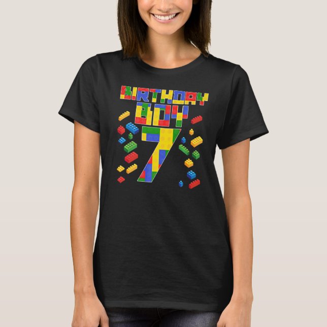 Kid 7:e Birthday Boy Master Builder 7-årig Blo T Shirt (Framsida)