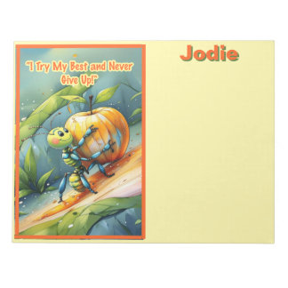 Kid Affirmation: "I Try My Best and Never Give Up" Anteckningsblock