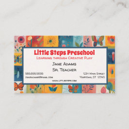 Kid Art Preschool Daycare Art Teacher Visitkort