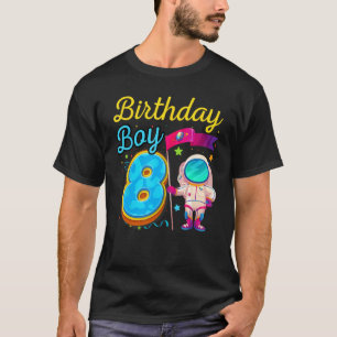 Kid Åtta åttonde födelsedagen Måne-Space Astronaut T Shirt